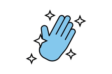 Clean hand icon. icon related to hygiene. Two tone icon style design. Simple vector design editable