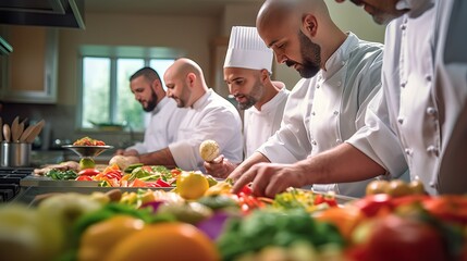 Generative AI. Culinary Instructor Demonstrating Flawless Knife Skills