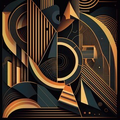 An abstract illustration of  geometric patterns that are inspired by music - Artwork 103
