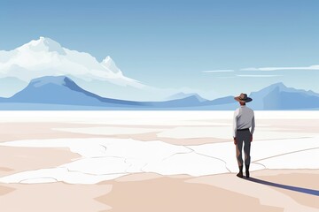 Obraz premium The illustration of uyuni salt lake,Salar de Uyuni,ai contents by midjourney