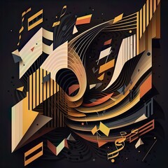 An abstract illustration of  geometric patterns that are inspired by music - Artwork 98