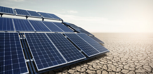 Mobile solar energy power station in desert Renewable energy and sustainable development