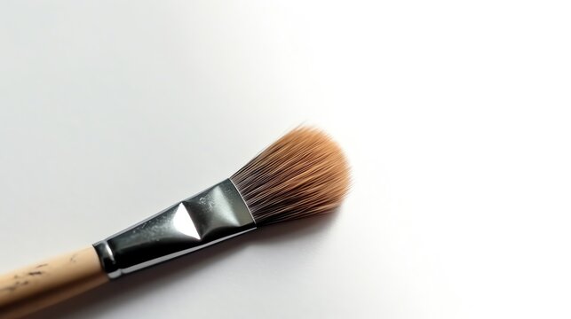 Brush make up close up wallpaper, illustration for product presentation template, copy space background. Ai generative