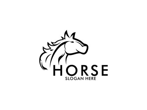 horse logo design, head horse logo vector template