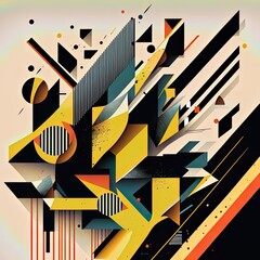 An abstract illustration of  geometric patterns that are inspired by music - Artwork 73