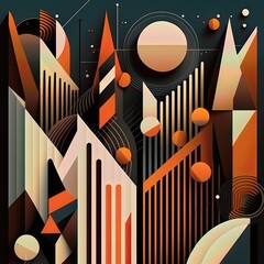 An abstract illustration of  geometric patterns that are inspired by music - Artwork 71