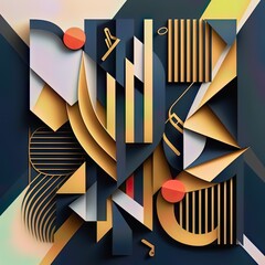An abstract illustration of  geometric patterns that are inspired by music - Artwork 47