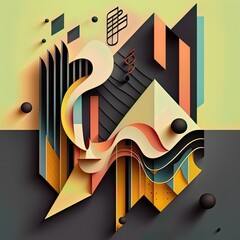 An abstract illustration of  geometric patterns that are inspired by music - Artwork 21