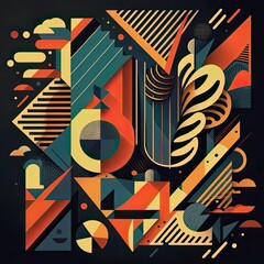 An abstract illustration of  geometric patterns that are inspired by music - Artwork 20