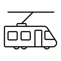 Electric Train Outline Icon