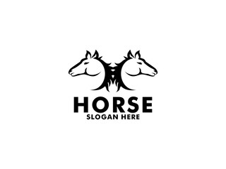 horse logo design, head horse logo vector template