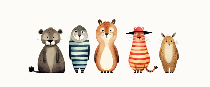 Whimsical Wonders: A Delightful Watercolor Journey into Imaginary Animal Kingdom