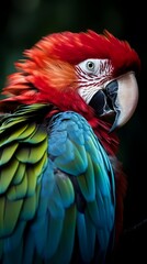 Obraz premium Close up of a beautiful parrot. Generative AI