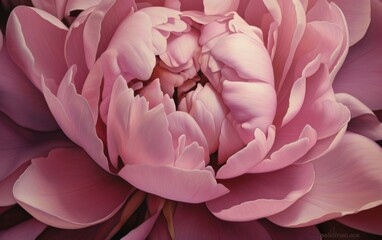 Beautiful delicate pink peony close-up