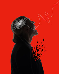 Woman emotionally shouting, expressing anger and irritation. Feeling tired and emotionally...