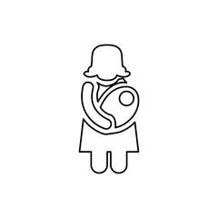 mother and child icon on white background, vector illustration
