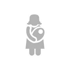 mother and child icon on white background, vector illustration