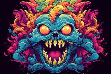 Colorful monster vector. Beautiful illustration picture. Generative AI