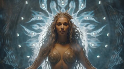 Stunning goddess. Beautiful illustration picture. Generative AI