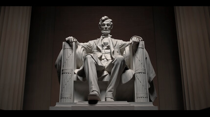Memorial to the 16th President of the United States Abraham Lincoln. Generative Ai