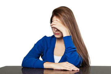 Concept violence in family with an unhappy woman