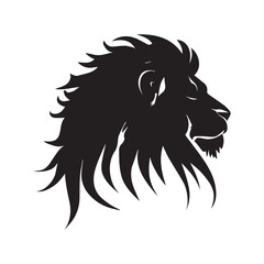 Lion Logo Vector Black Color, Lion Head Vector Logo Illustration.