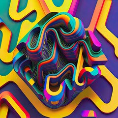 An abstract illustration of geometric patterns that are inspired by Slime - Artwork 44