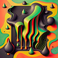 An abstract illustration of geometric patterns that are inspired by Slime - Artwork 37