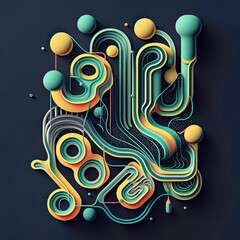 An abstract illustration of geometric patterns that are inspired by Slime - Artwork 30