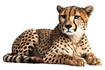 Cheetah On Isolated Transparent Background, Png. Generative AI - obrazy, fototapety, plakaty