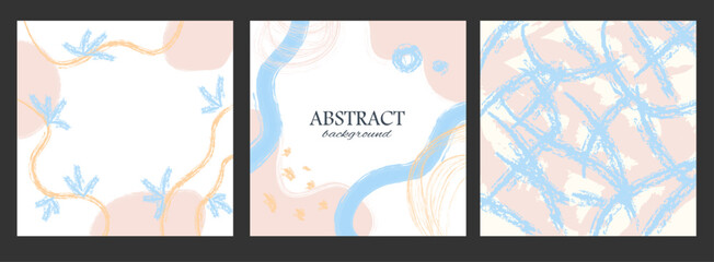 Abstract blue background with strokes and circles. Pastel texture background.
