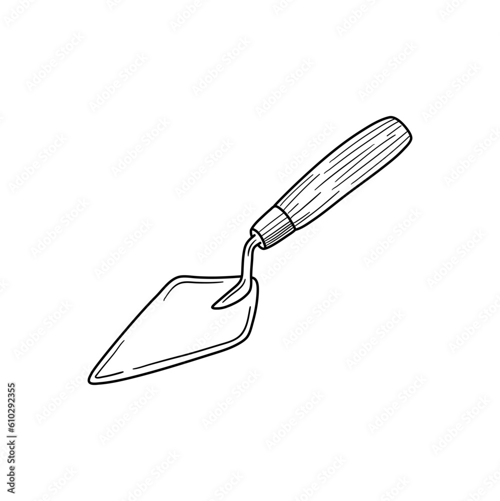 Wall mural Trowel icon. Hand drawn vector illustration.