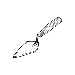Trowel icon. Hand drawn vector illustration.
