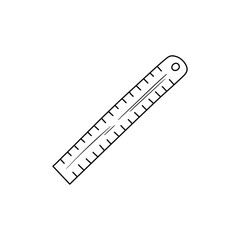 doodle icon. ruler. vector illustration