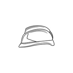 Engineer helmet hand drawn outline doodle icon. Hard hat vector sketch illustration for print, web, mobile and infographics isolated on white background