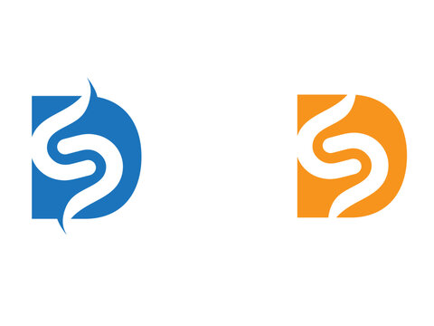 DS letter logo design. SD logo. Business S. D logo. Premium. Lettering design. Templet