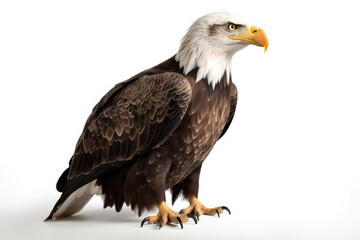 Obraz premium Bald Eagle On White Background. Generative AI