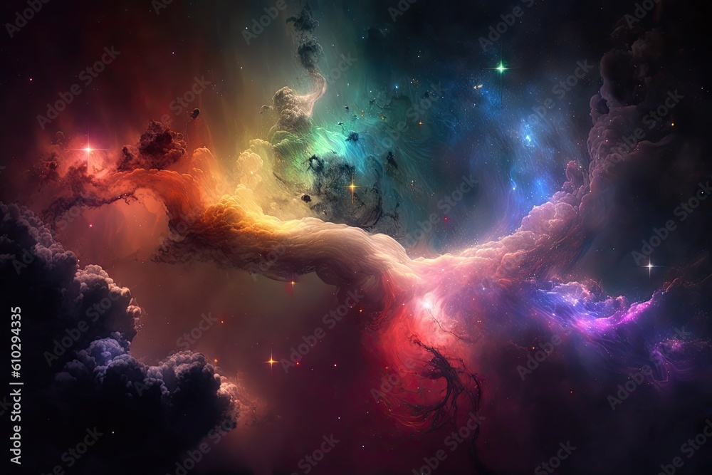 Canvas Prints Abstract color space background with nebulae and stars