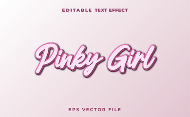 3d pinky girl text effect	