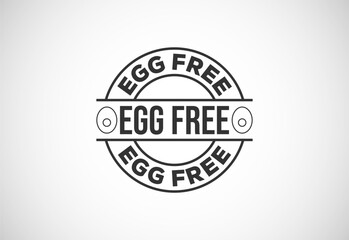 Egg free labels badge logo sign for food package seal. 100 percent egg free flat vector illustration