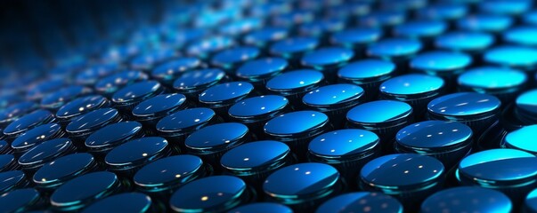 Obraz premium Futuristic dark metal background with glowing blue light Generative AI