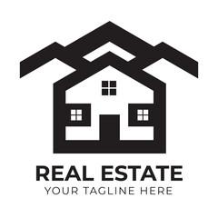Modern Creative Abstract Minimal Real Estate Home House Logo Design