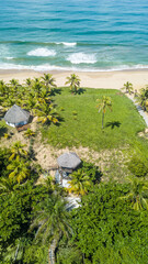 Imbassai Beach, Bahia. Aerial view of nature and sea.
