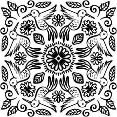 Doodle hummingbird  seamless pattern for print design