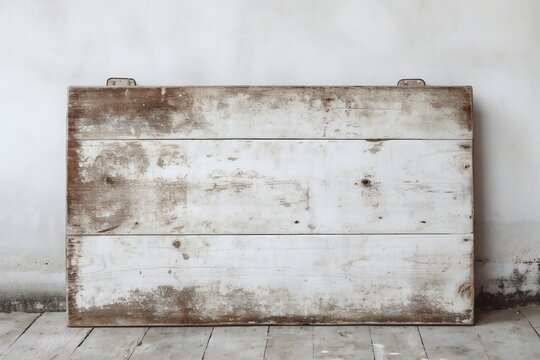 Vintage rustic empty billboard sign on white background