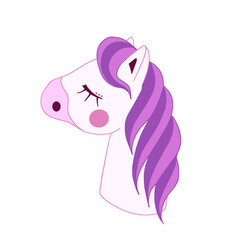 horse portrait. Vector Illustration for printing, backgrounds, covers and packaging. Image can be used for greeting cards, posters, stickers and textile. Isolated on white background.