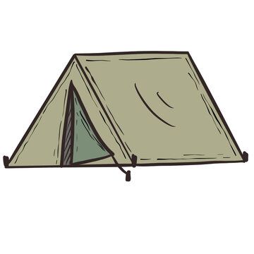 recommend clip art: camping tent with hand drawn on transparent backgound. Printable with good quality.
