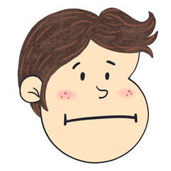 face of a person, illustration on transparent backgound.
