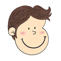 Happy boy, illustration on transparent backgound.