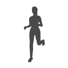 Running woman. Sport girl illustration. Young woman silhouette. Sport fashion girl
